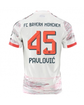 Bayern Munich Aleksandar Pavlovic #45 Maglia Gara Trasferta Repliche 2025-26 Maniche Corte